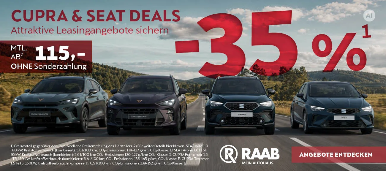 Slider Cupra und Seat Deals