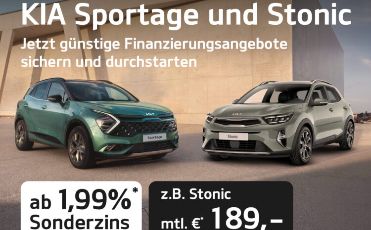  Kia Sportage und Stonic 1,99% Sonderzins