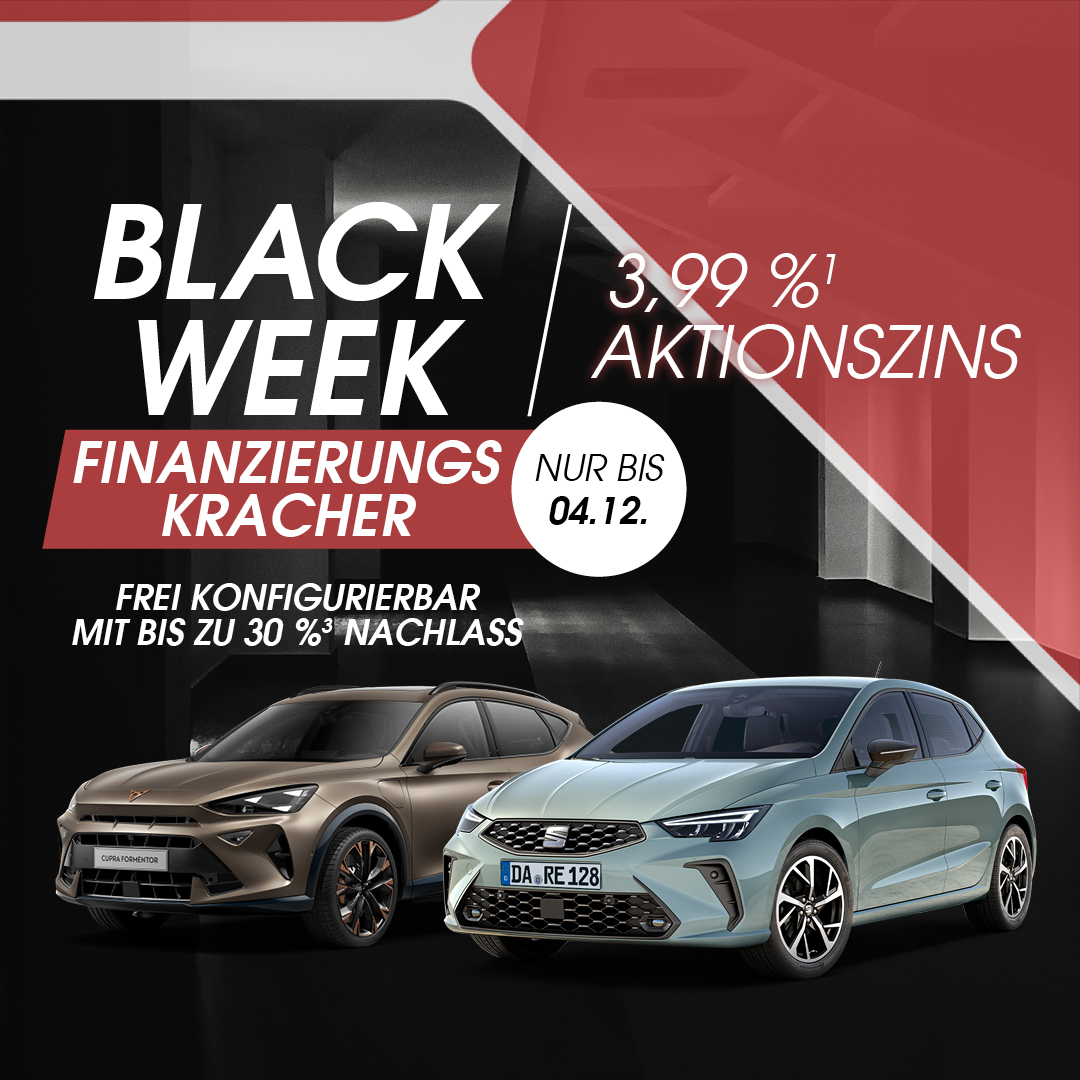 HEADER MOBILE Cupra Seat Finanzierungskracher Black Friday Ibiza + Formentor 3,99 %